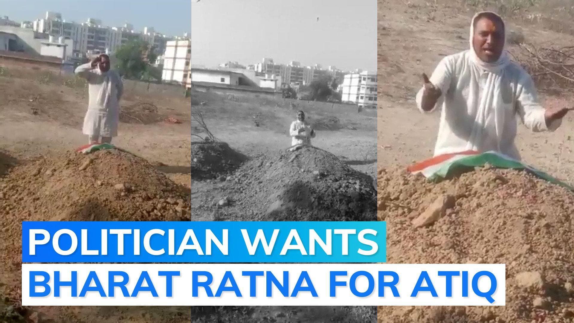 Congress leader booked for laying tricolour on Atiq Ahmed's grave