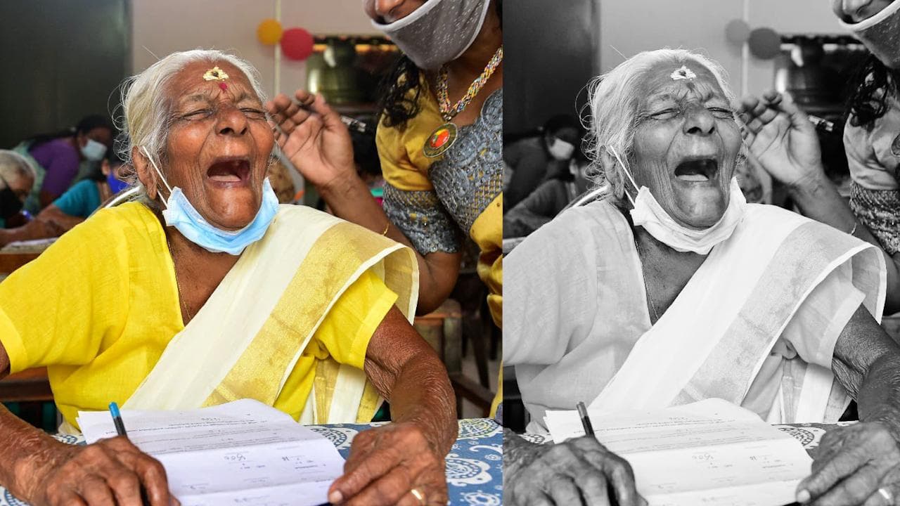 Meet 104-yr-old Kuttiyamma from Kerala who just scored 89 out of 100 in literacy exam