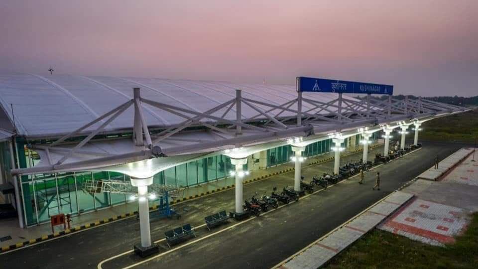 PM Modi inaugurates Kushinagar airport in UP, first flight lands from Sri Lanka