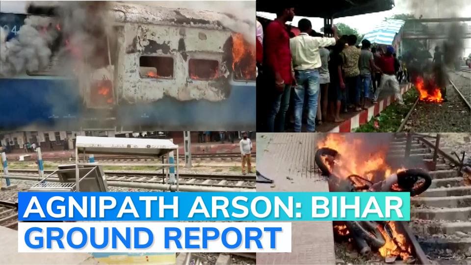 Agnipath protest: Bihar on edge, widescale arson for third day | Watch