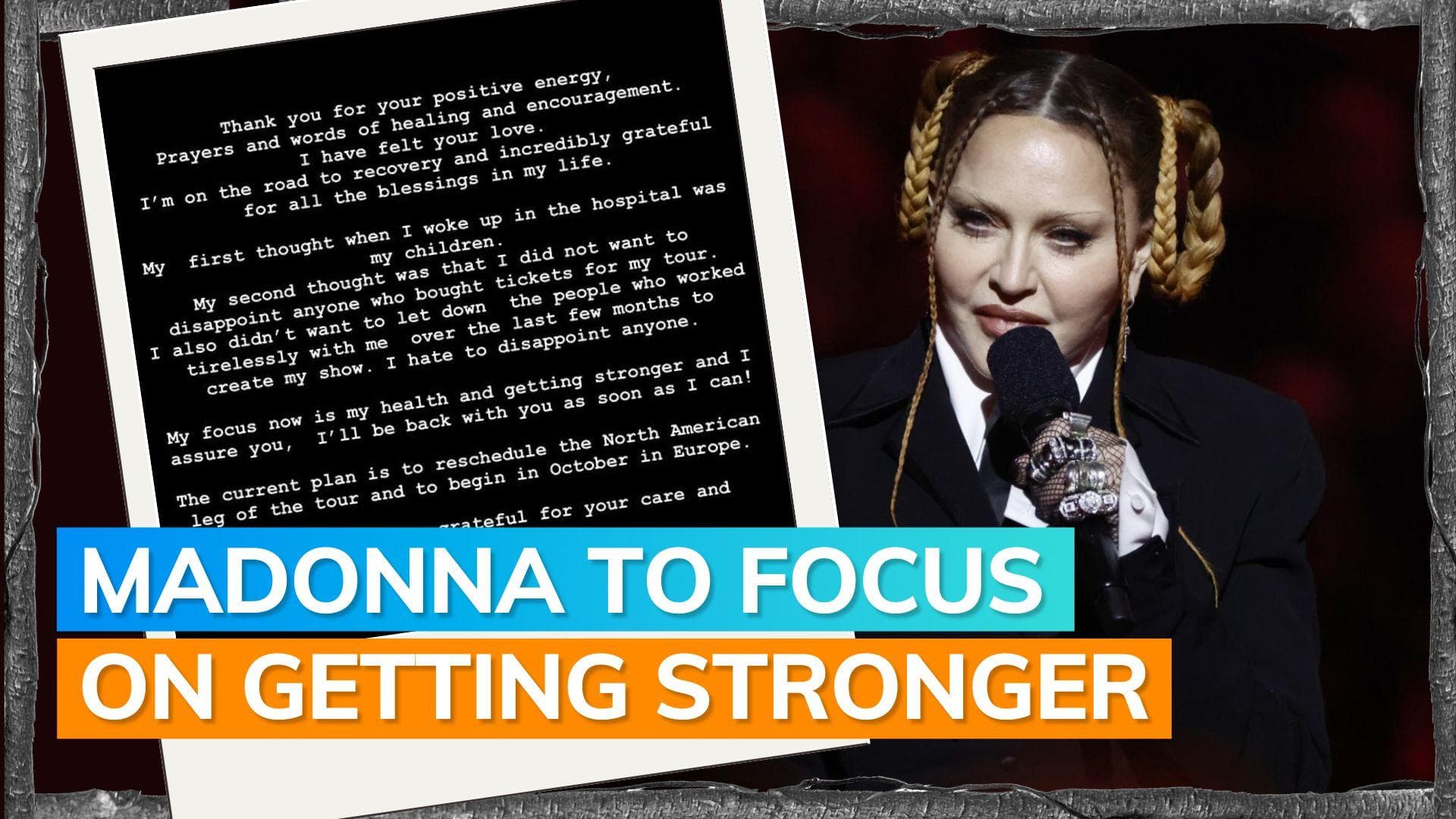 Madonna thanks fans for care and support days after hospitalization for serious bacterial infection