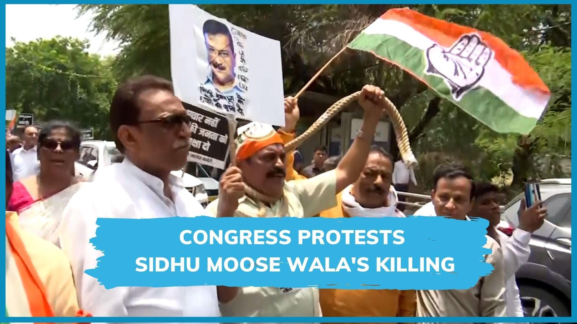 WATCH | Congress protests outside AAP Chandigarh office, Delhi CM's house over Moose Wala's death