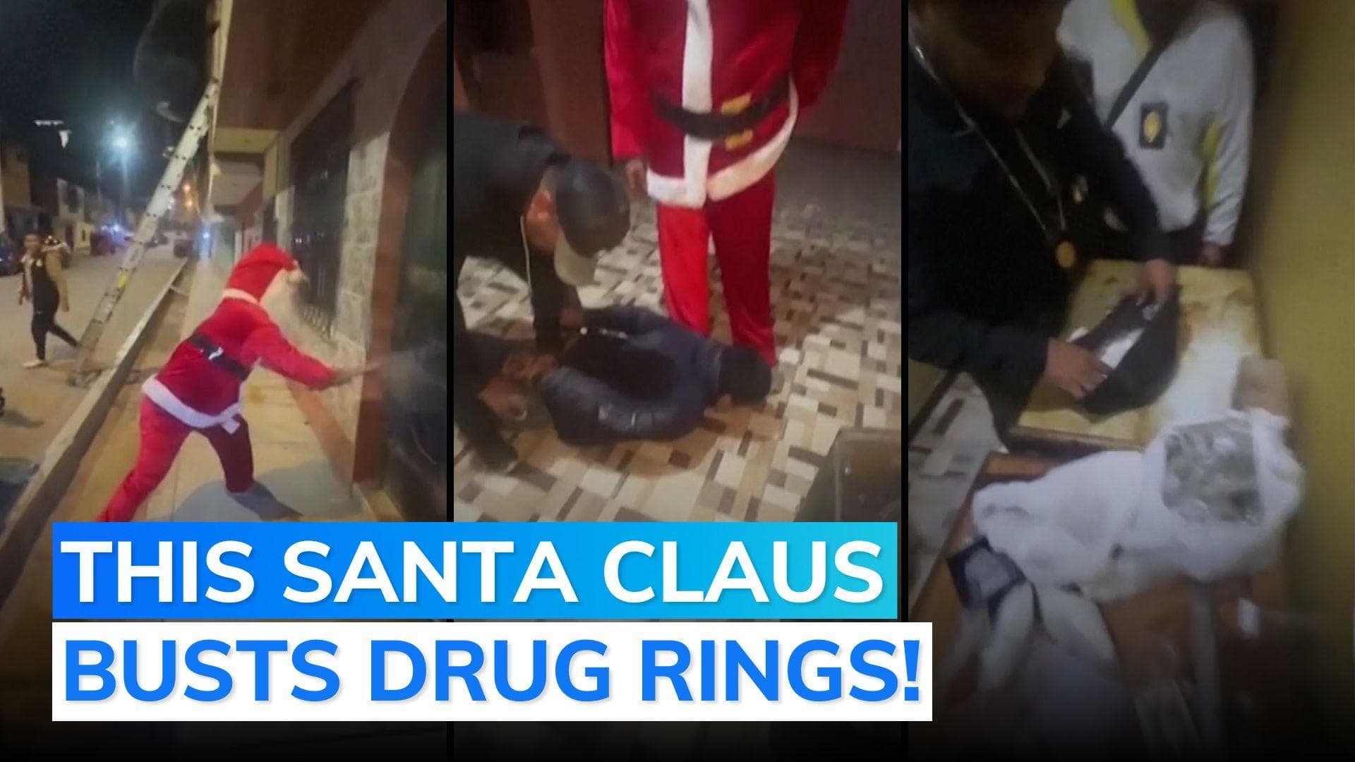 Video: police disguised as Santa Claus to nab drug peddlers