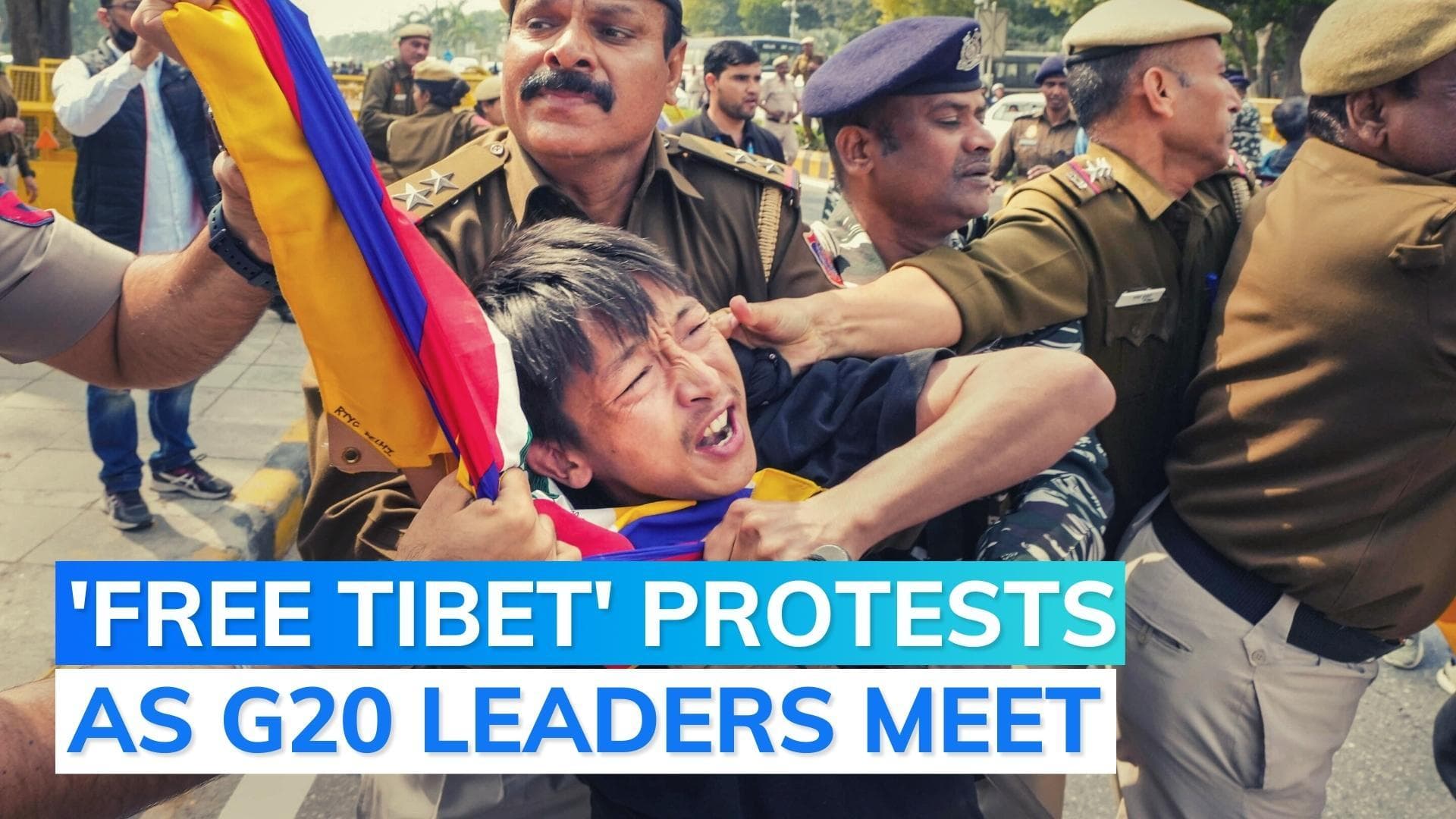 Watch: Tibetans protest against Chinese foreign minister's India visit | G20 meet in Delhi
