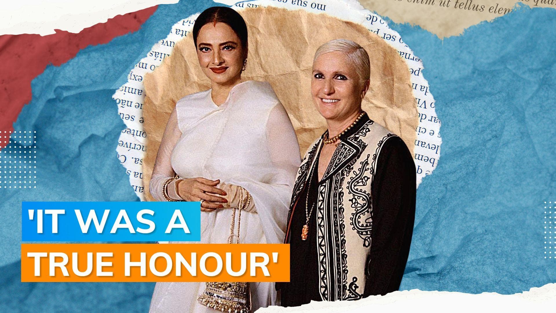 Maria Grazia Chiuri meets 'India’s most iconic & incredible woman' Rekha, shares picture