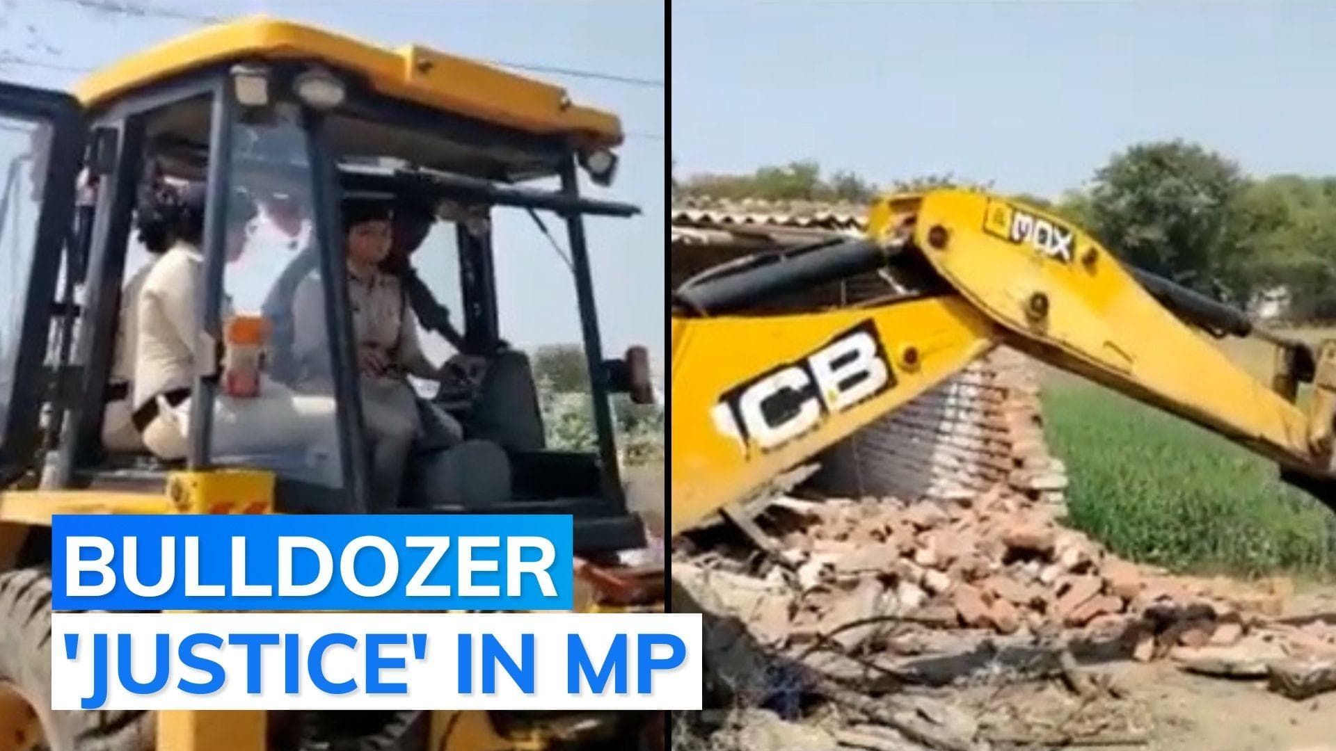 On camera: women cops bulldoze house of rape-accused in Madhya Pradesh