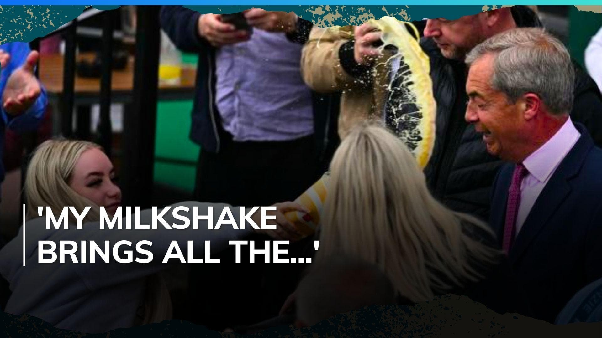 OnlyFans model arrested for throwing milkshake at UK election candidate Nigel Farage