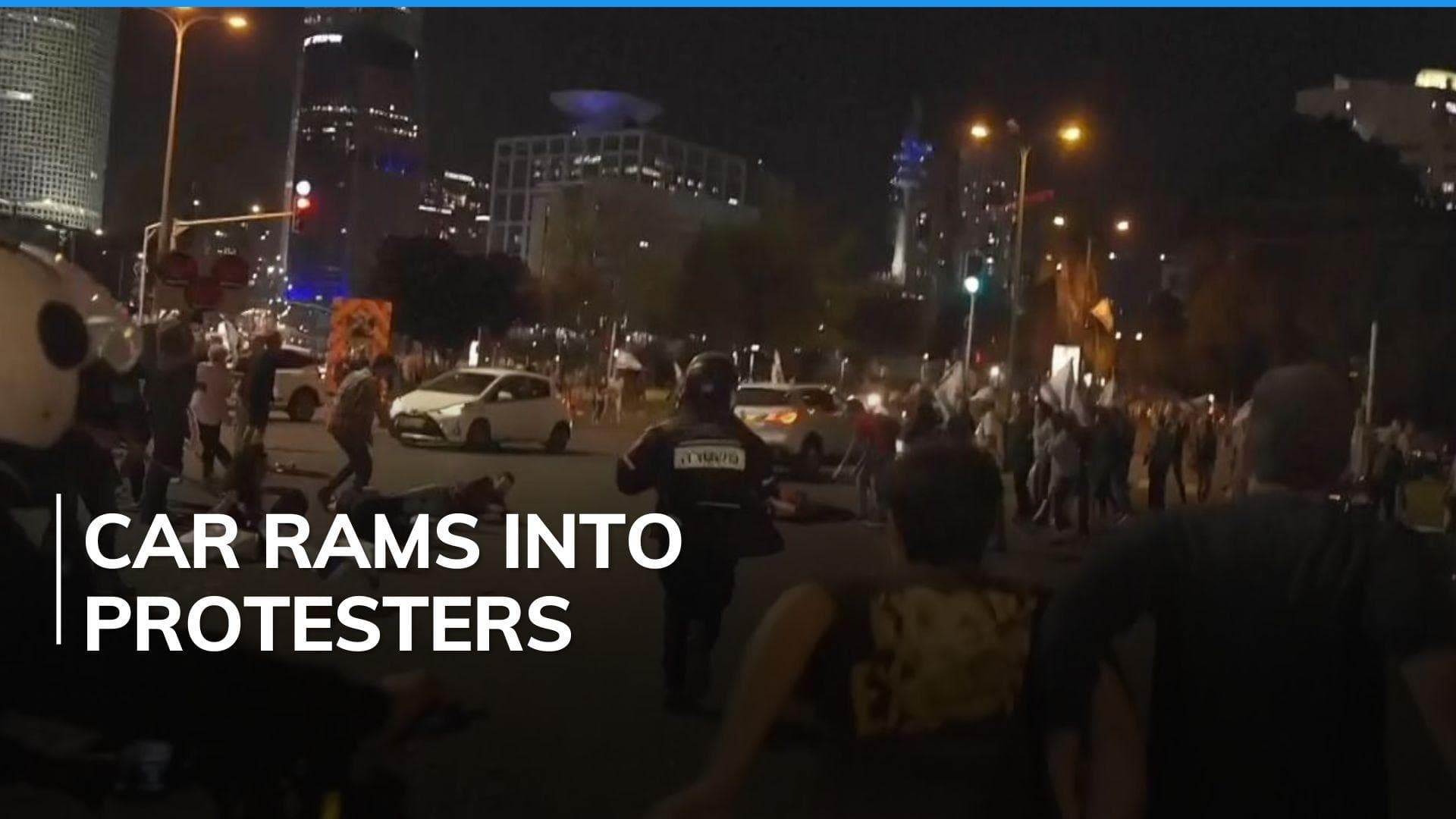 Video shows speeding car running into protesters in Tel Aviv, five injured 