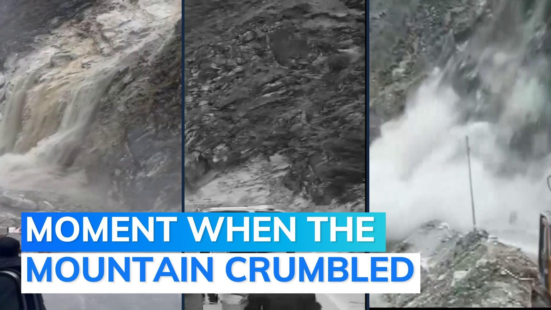 Watch: landslide on Badrinath highway, vehicles stuck due to road blockage