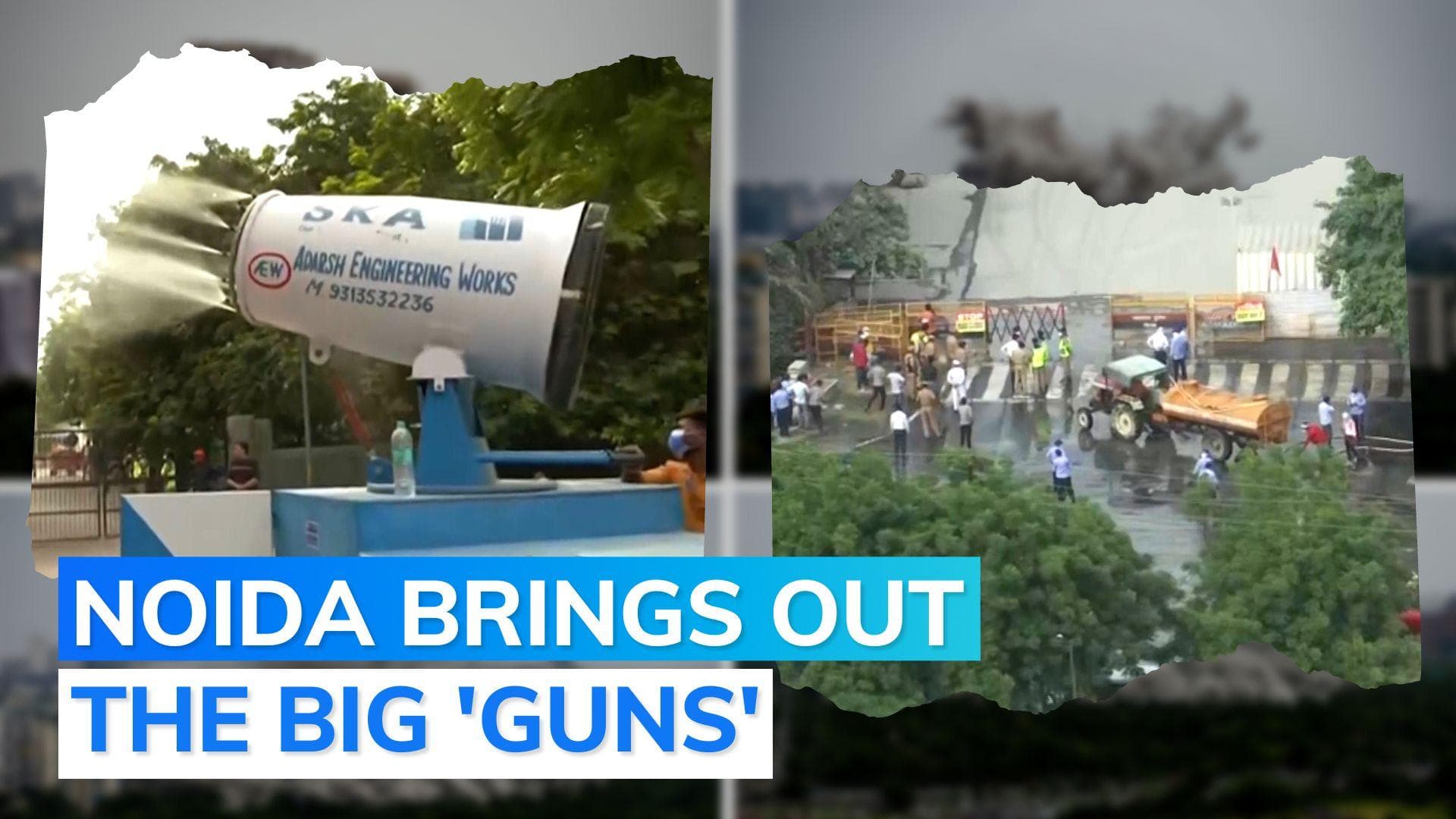 Noida twin towers demolished: anti-smog guns deployed to clear dust