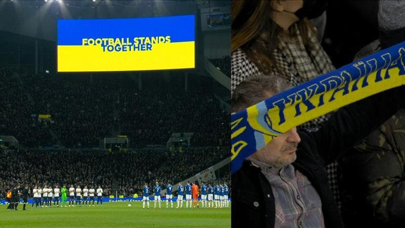 Watch! Tottenham and Everton show support for Ukraine before Premier League game
