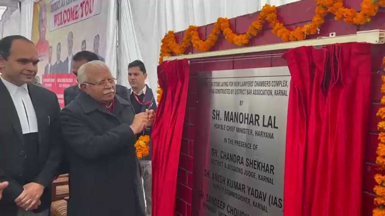 Haryana CM lays foundation stone for advocates' new chamber complex in Karnal