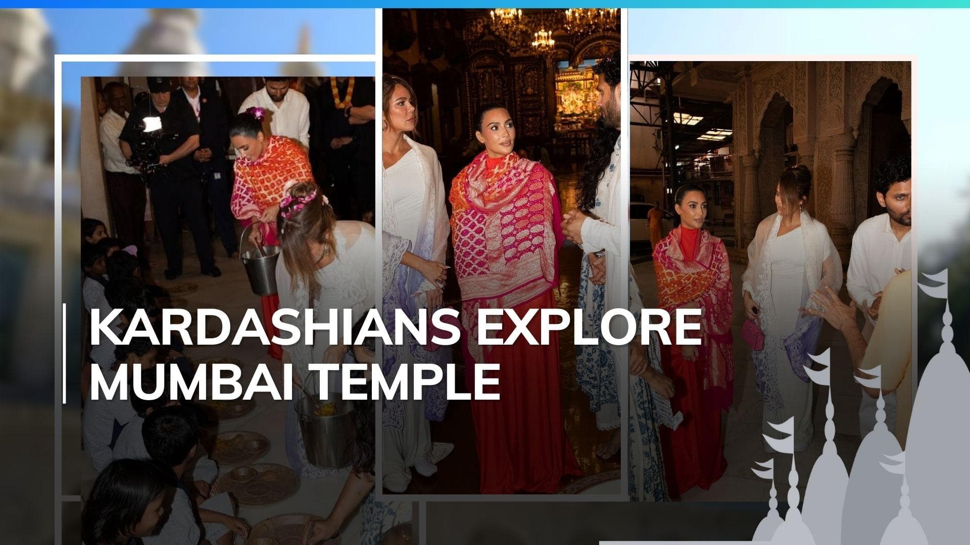 Kim Kardashian and Khloe Kardashian visit ISKCON Temple in Mumbai, serve food to children| Watch