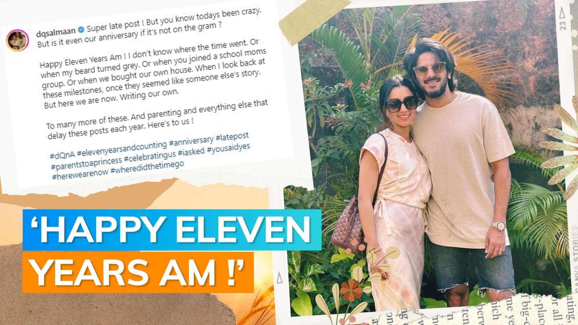 Dulquer Salmaan celebrates 11 years of marriage with Amal Sufiya, pens a heartfelt note