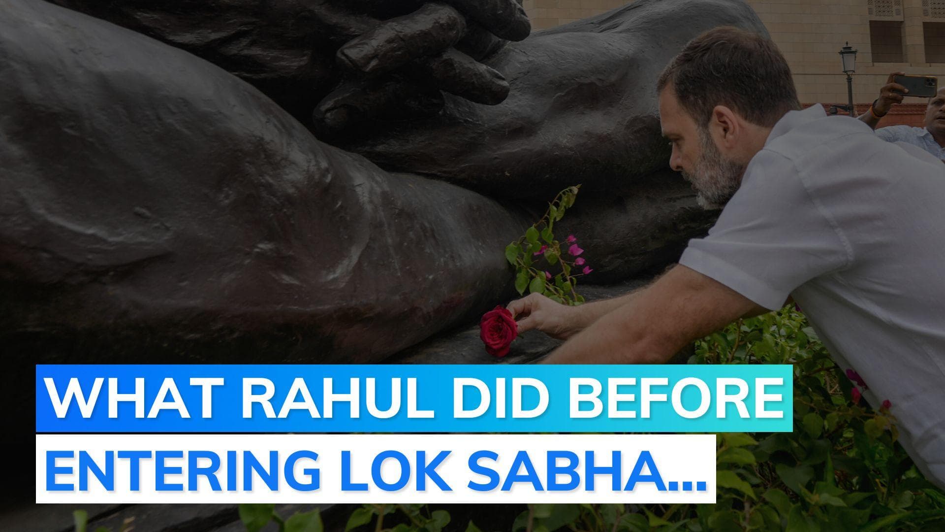 Watch: Rahul Gandhi returns to Parliament with tributes to Mahatma Gandhi