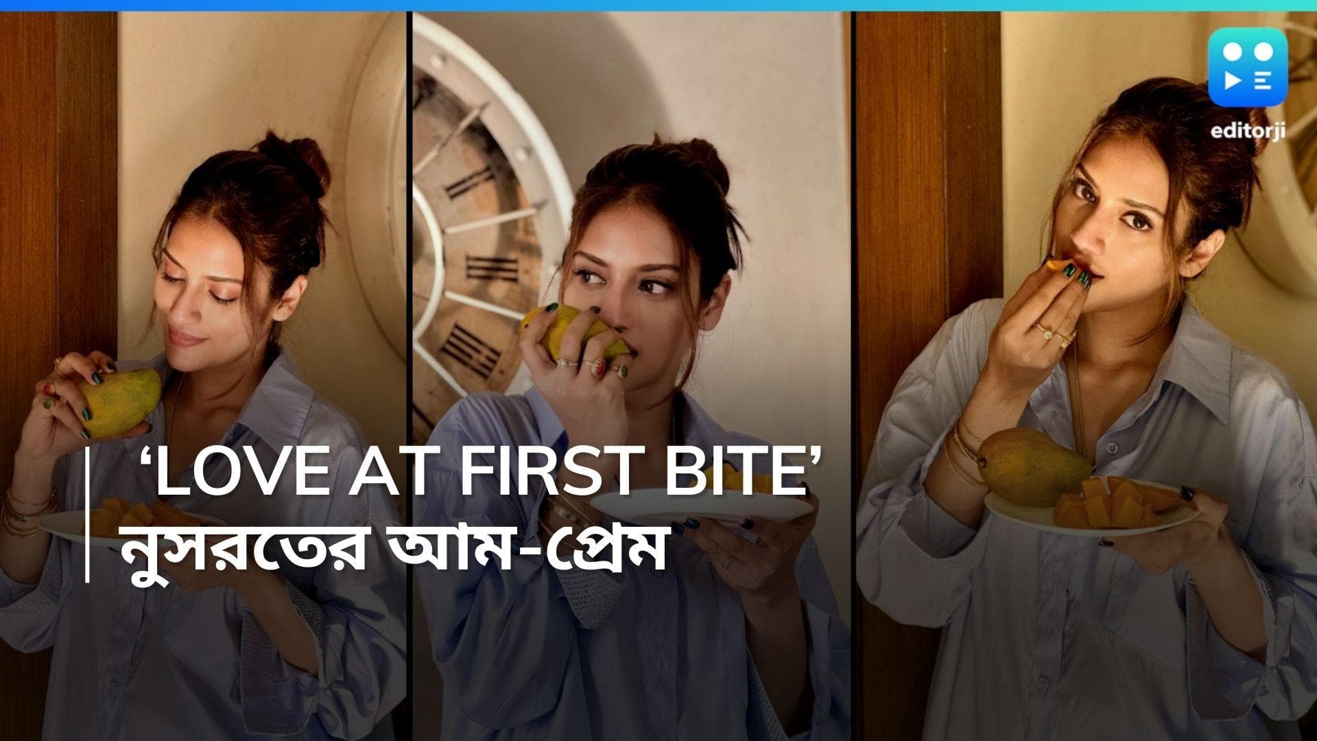 Nusrat Jahan: ‘Love at first bite’, ছুটির অলস দুপুরে নুসরতের আম-প্রেম 