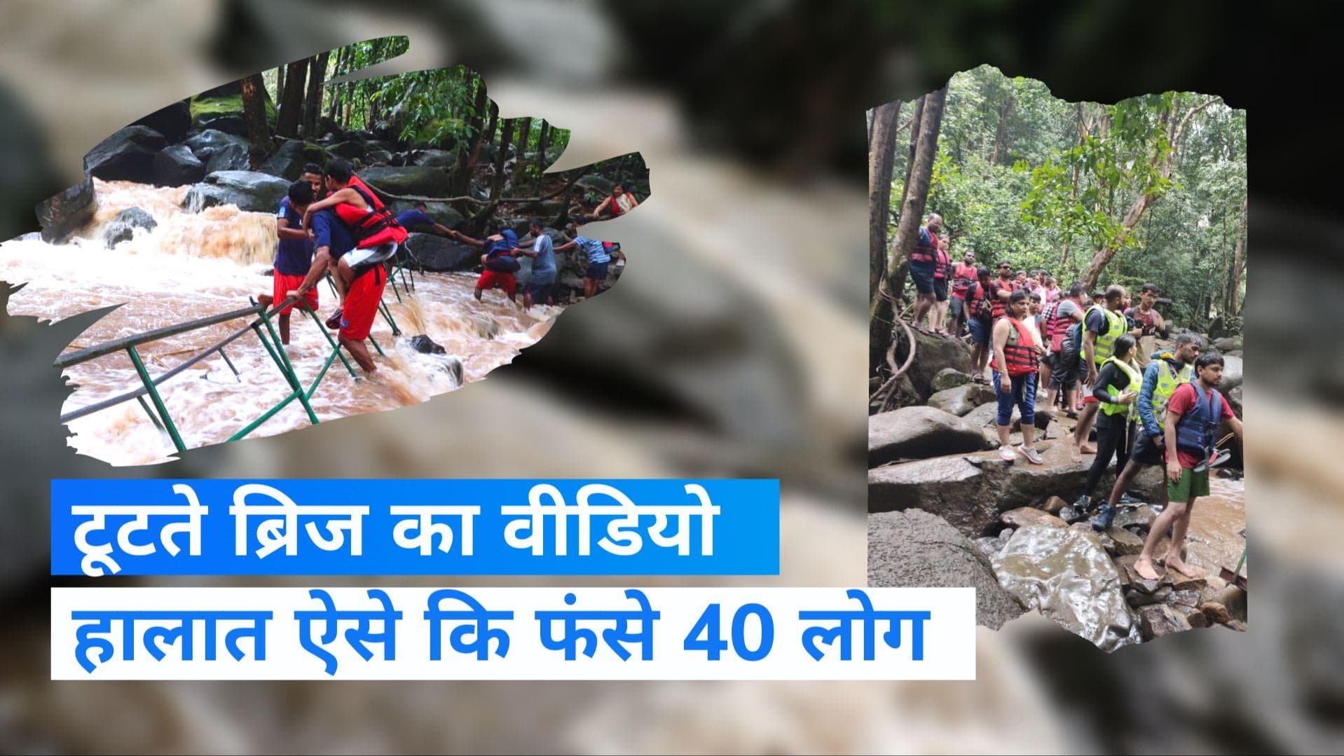 Goa Dudhsagar Video: भारी बारिश के चलते दूधसागर वाटरफॉल का केबल ब्रिज टूटा, मुश्किल में फंसे 40 टूरिस्ट 