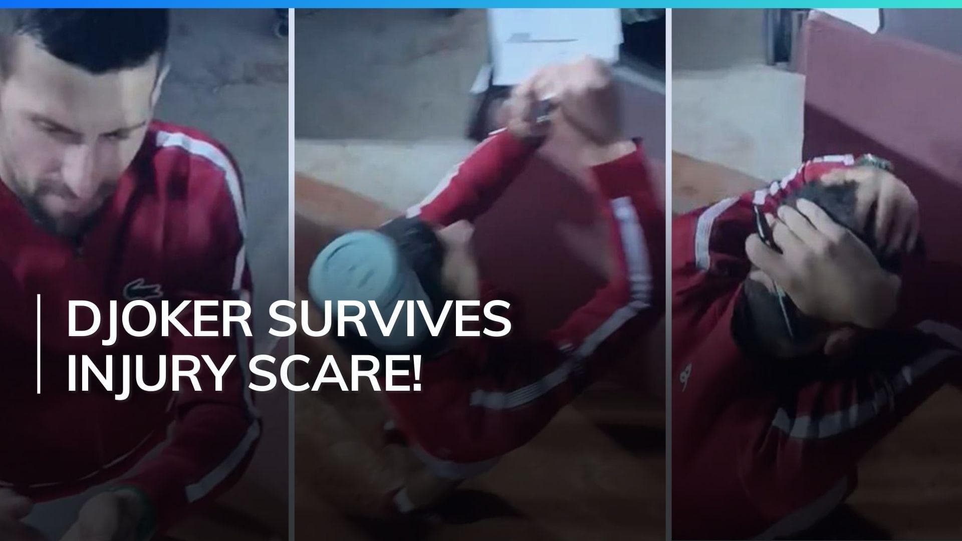 Watch: Novak Djokovic struck on the head by a water bottle, 24-time grand-slam winner says he’s ‘fine’