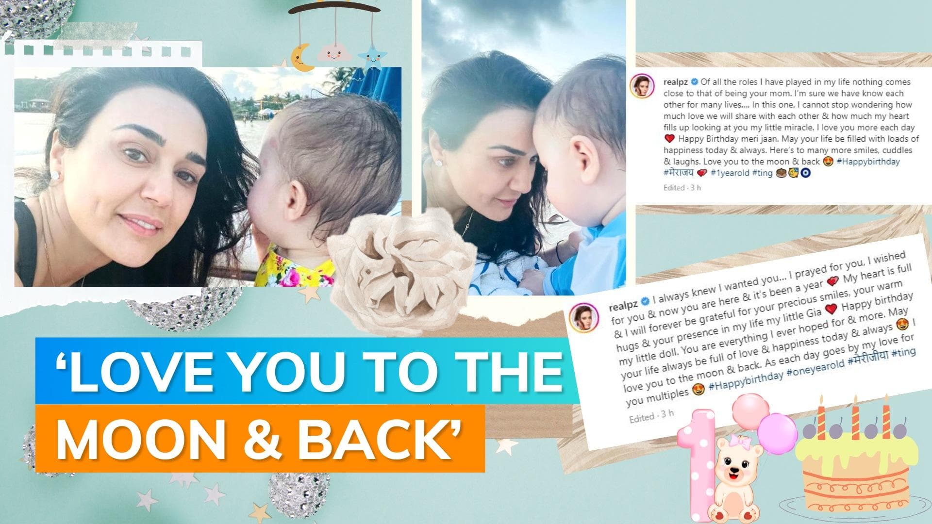 Preity Zinta's adorable posts for kids Gia And Jai on their first birthday