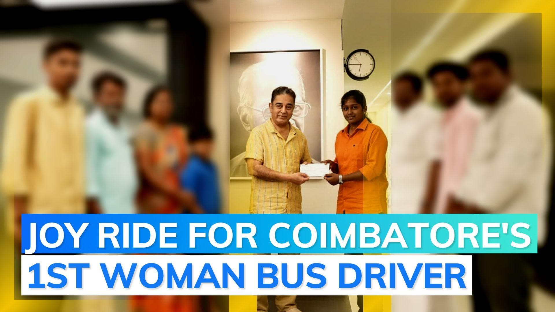 Kamal Haasan gifts car to woman bus driver who quit job over ticketing Kanimozhi