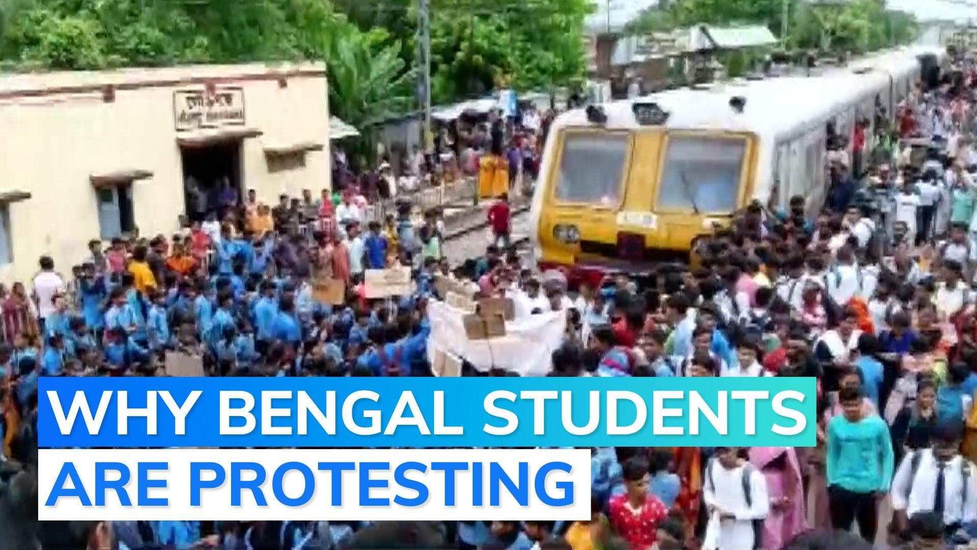 Watch: students from Bengal's Canning block railway tracks