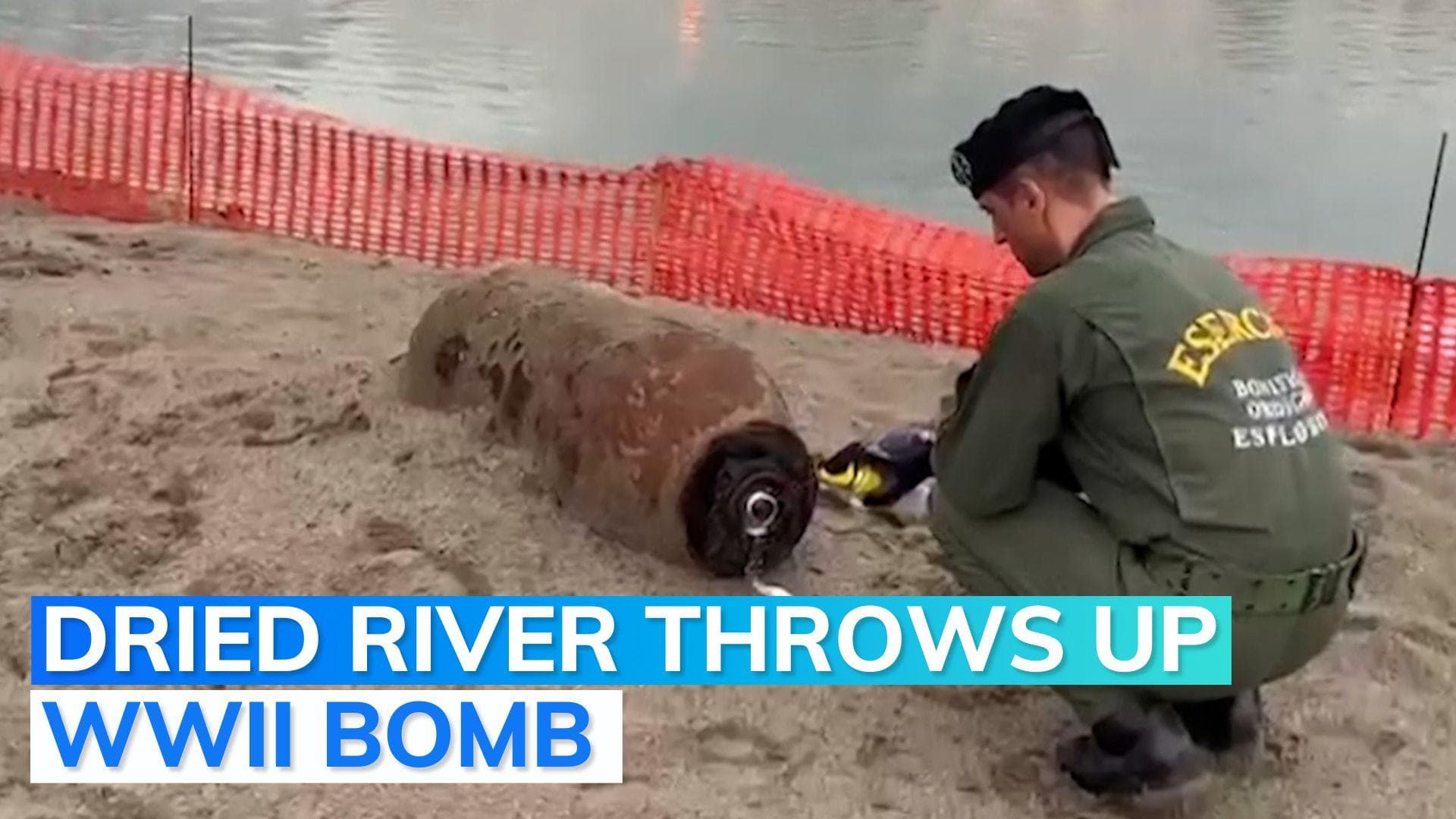 Drought reveals World War II bomb in Italian river