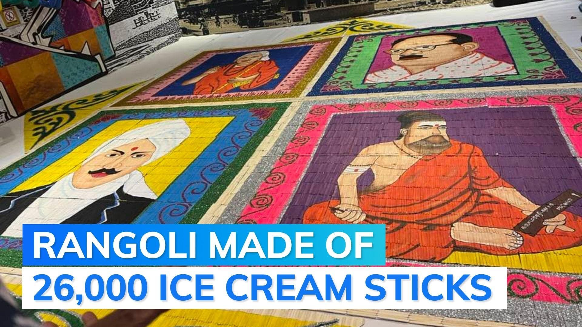 Indian mother-daughter duo's rangoli enters Singapore Book of Records