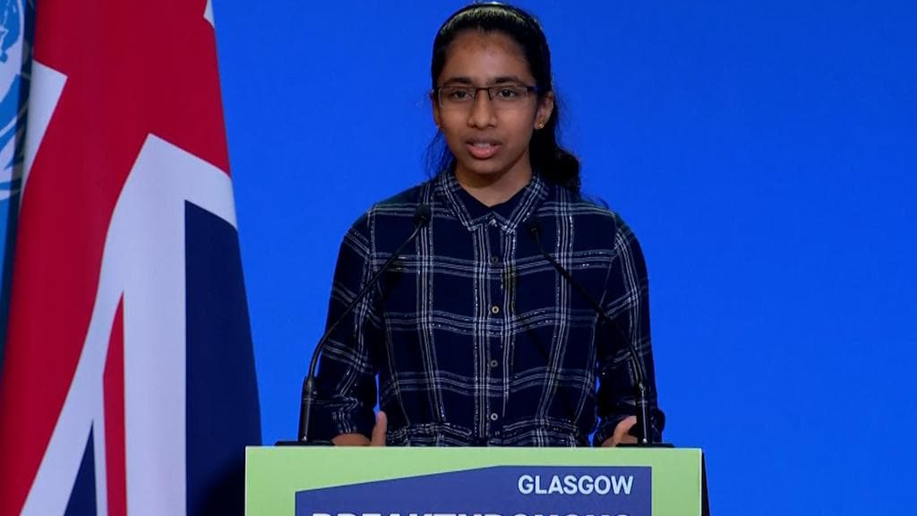 Watch: Indian teen's powerful speech at Glasgow COP26 in front of world leaders
