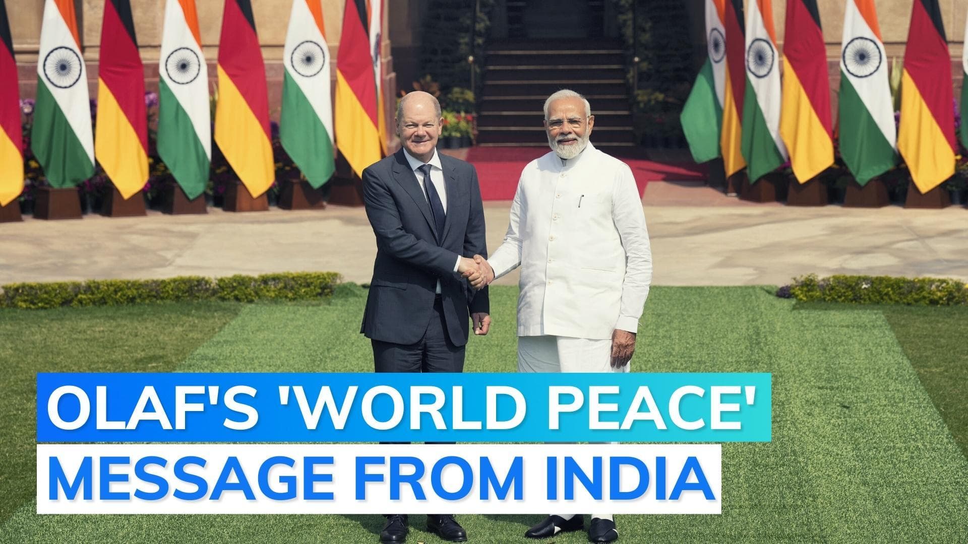 German Chancellor Olaf Scholz begins 1st India trip, welcomed by PM Modi ahead of Ukraine, defence talks
