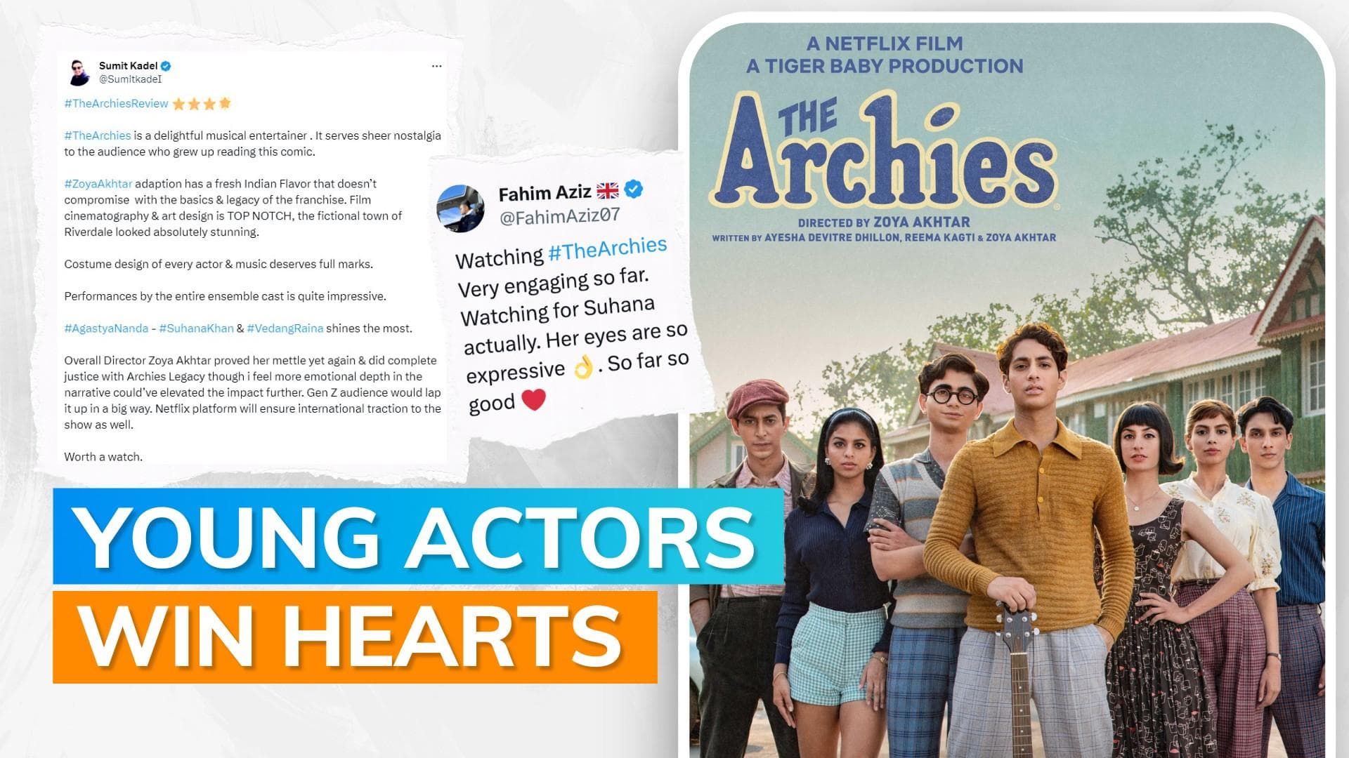 'The Archies' Twitter review: Audience loves Suhana Khan, Khushi Kapoor & Agastya Nanda's performance