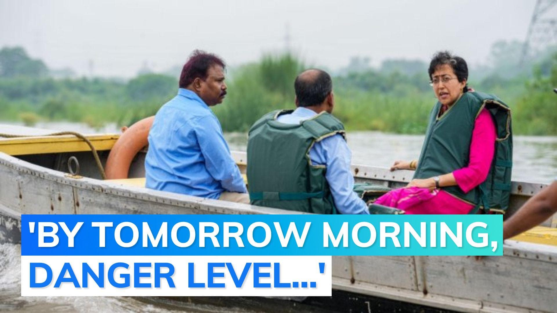 Yamuna flood threat: Delhi minister Atishi takes boat ride to monitor water levels