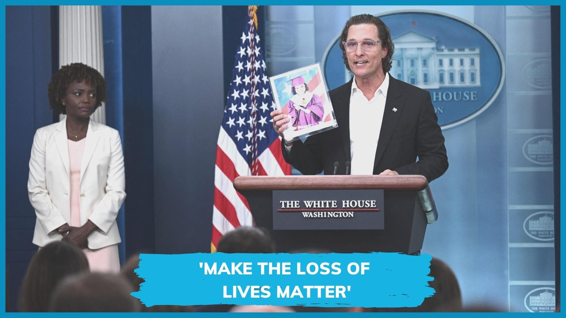 Academy Award–winner Matthew McConaughey calls for gun control action at White House | Watch
