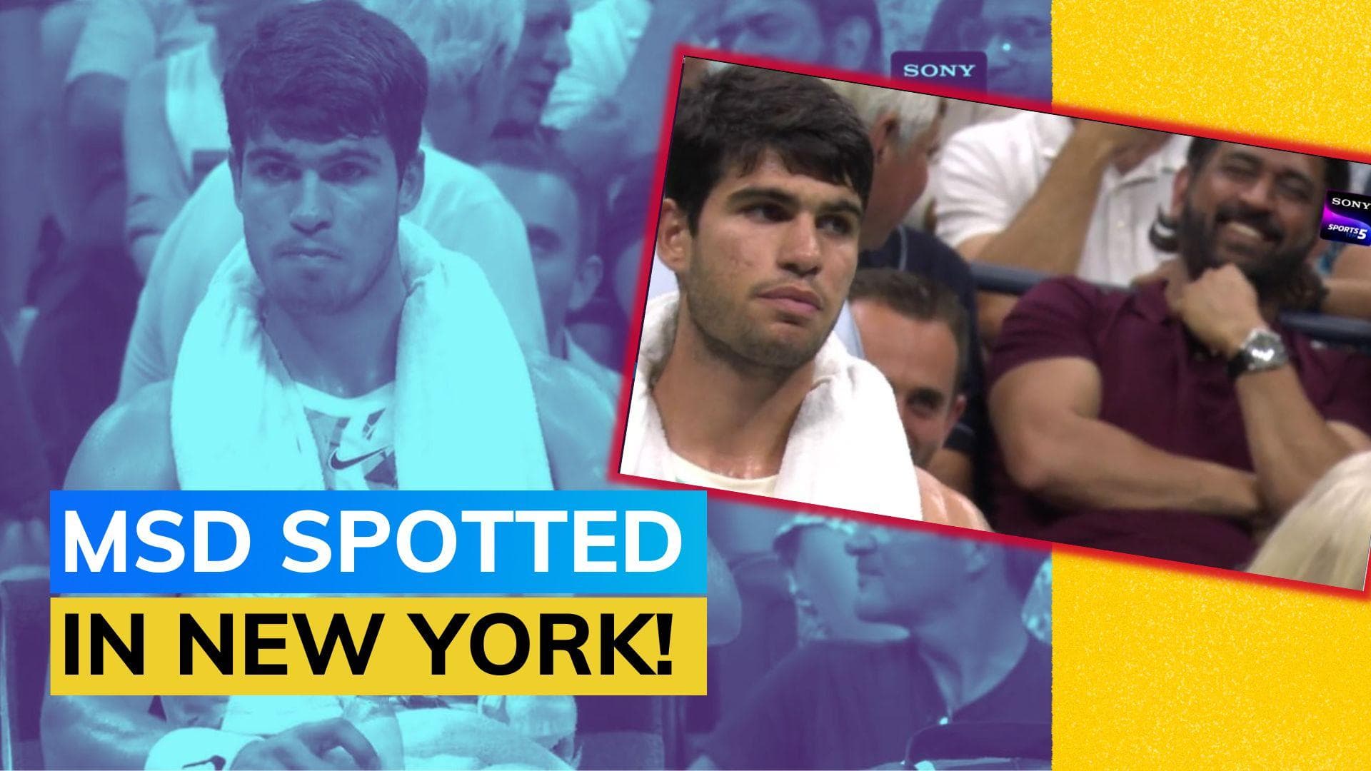 WATCH: MS Dhoni spotted sitting behind Carlos Alcaraz during US Open 2023 quarterfinal match