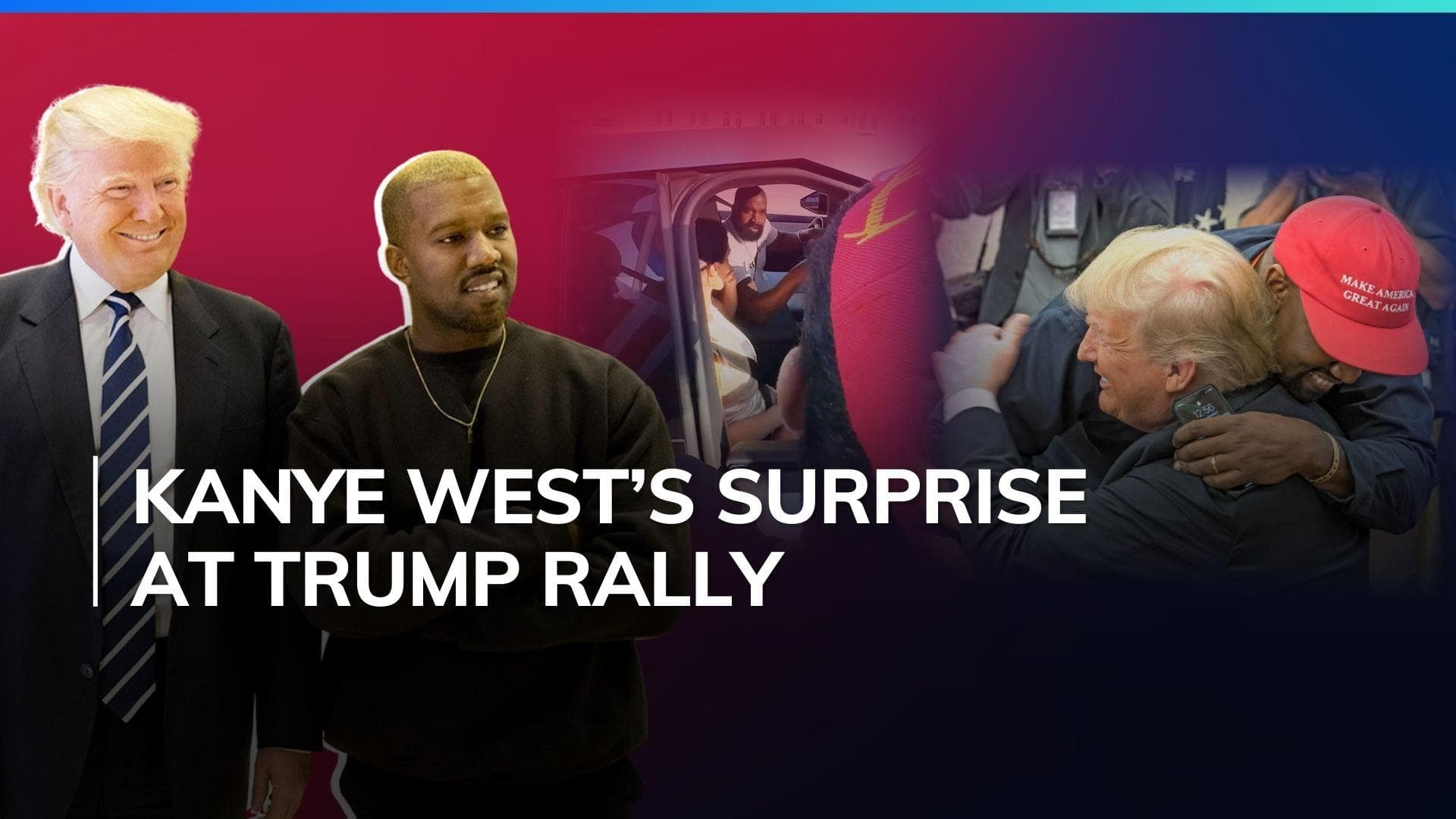 Kanye West makes surprise appearance at Trump rally in Tesla Cybertruck with wife Bianca Censori  