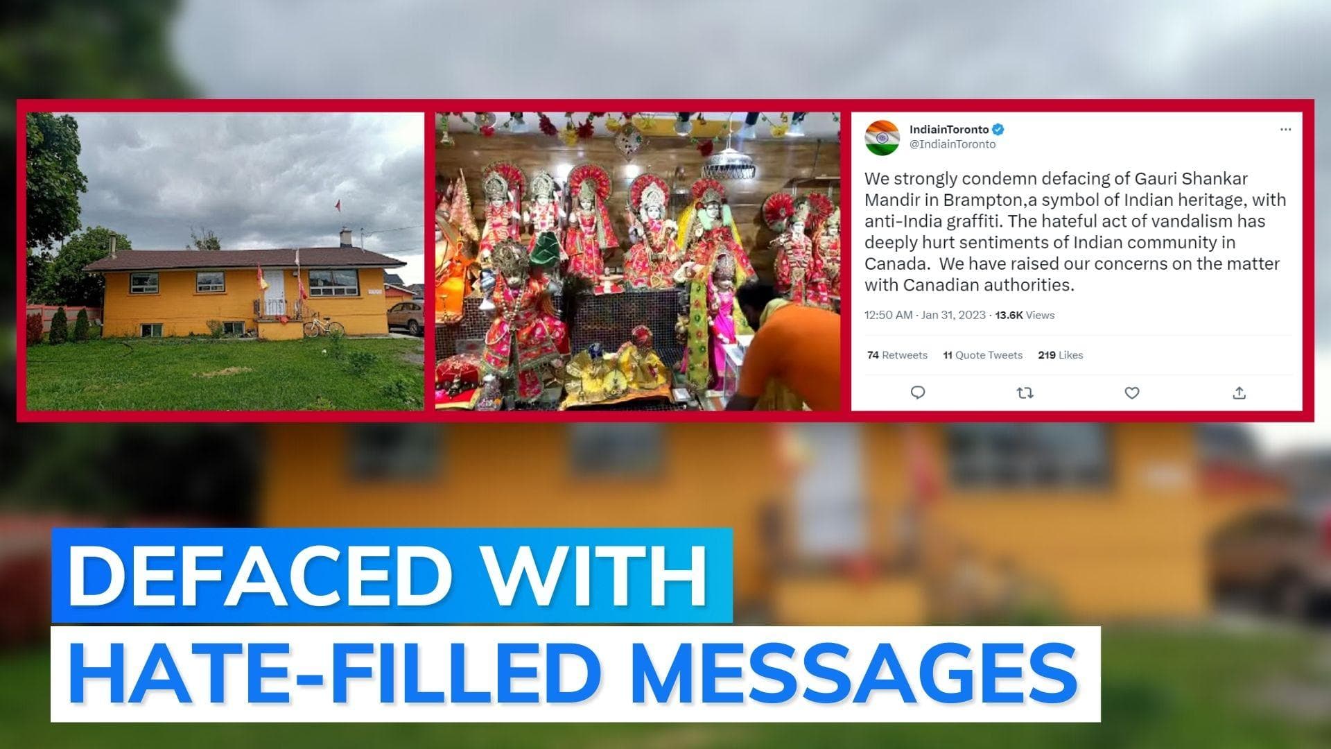Attack on heritage Hindu temple in Canada; vandalised with anti-India graffiti