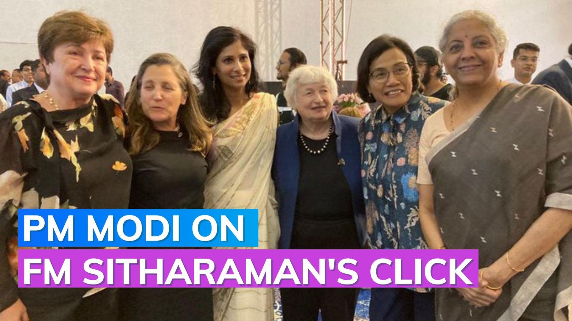 G20 Meet: PM Modi reacts to Nirmala Sitharaman's picture with Gita Gopinath, Janet Yellen 
