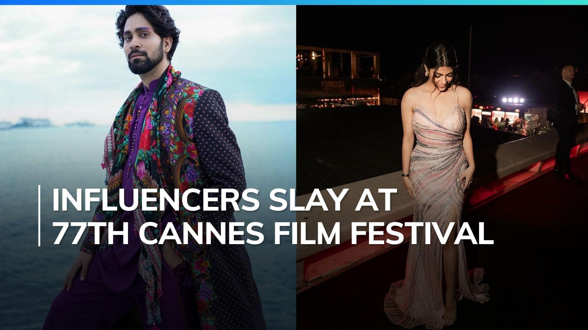 Cannes 2024: Indian content creators Ankush Bahuguna, Karishma Gangwal take over in stylish outfits