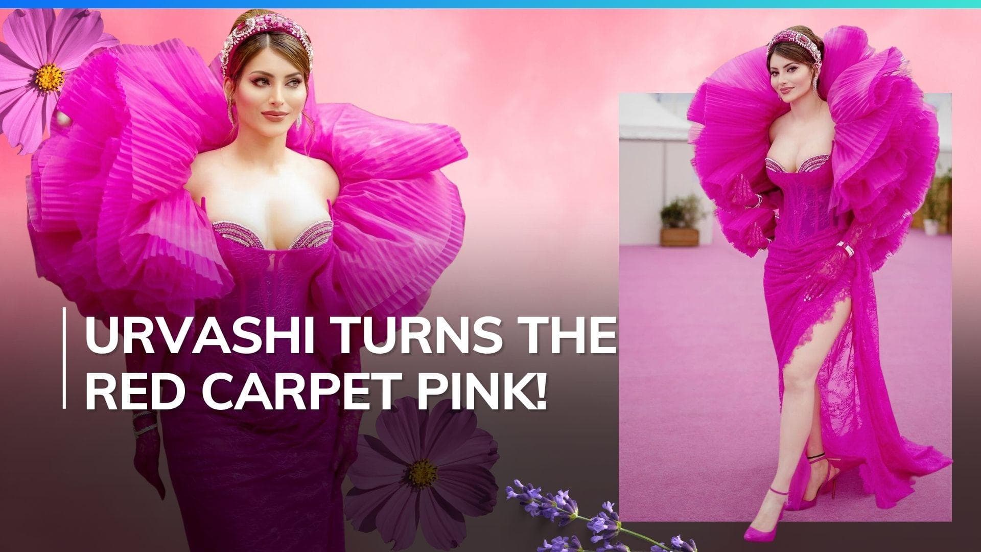 Cannes 2024: Urvashi Rautela turns heads in hot-pink gown at the red carpet | Watch 