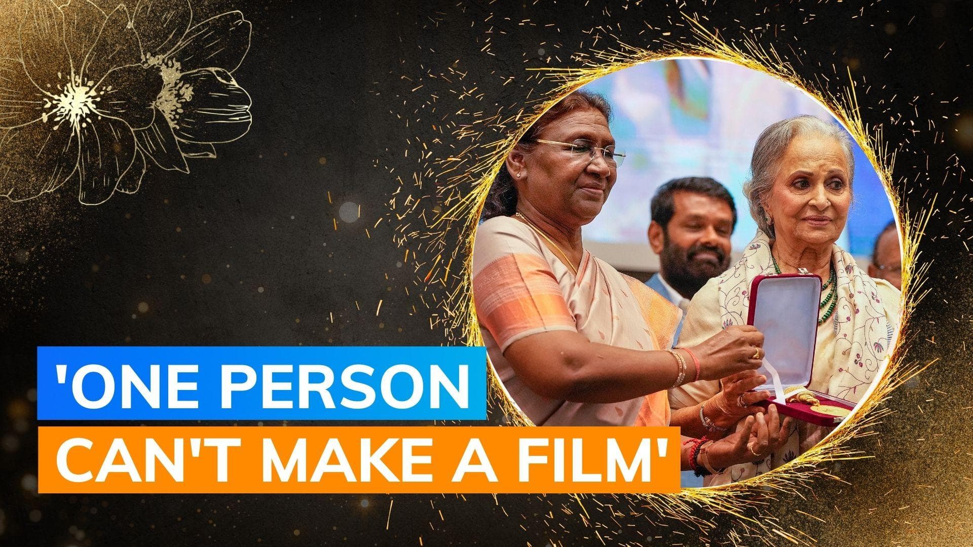 Waheeda Rehman gets emotional as she receives Dadasaheb Phalke Award