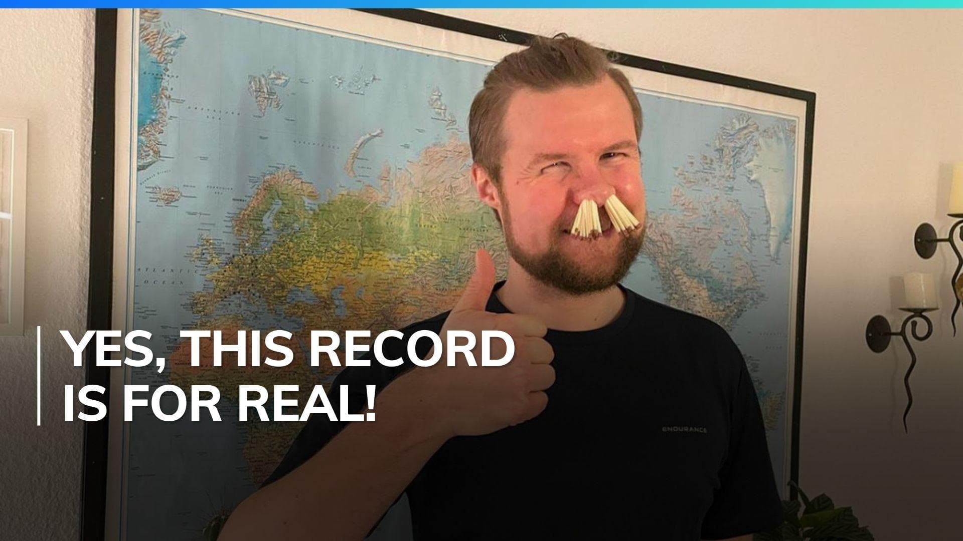 Danish man sets Guinness World Record for stuffing 68 matchsticks into nostrils
