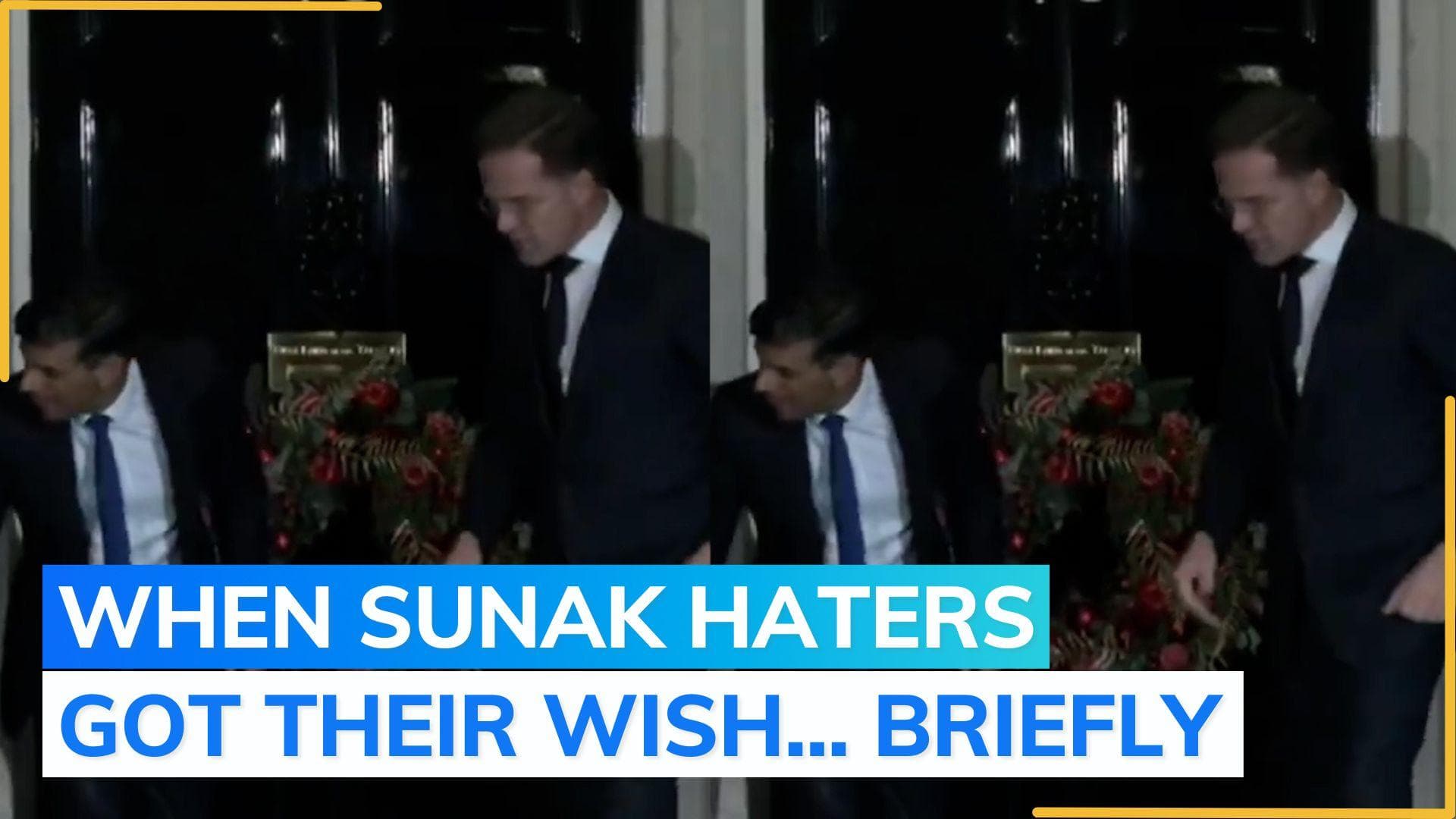 Watch: Rishi Sunak gets locked out of 10 Downing Street