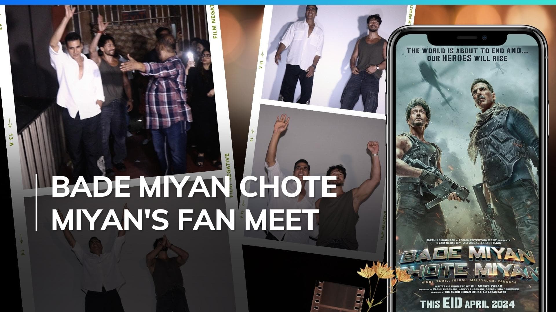 Akshay Kumar-Tiger Shroff promote ‘Bade Miyan Chote Miyan’ at Mumbai’s Gaiety Galaxy theatre 