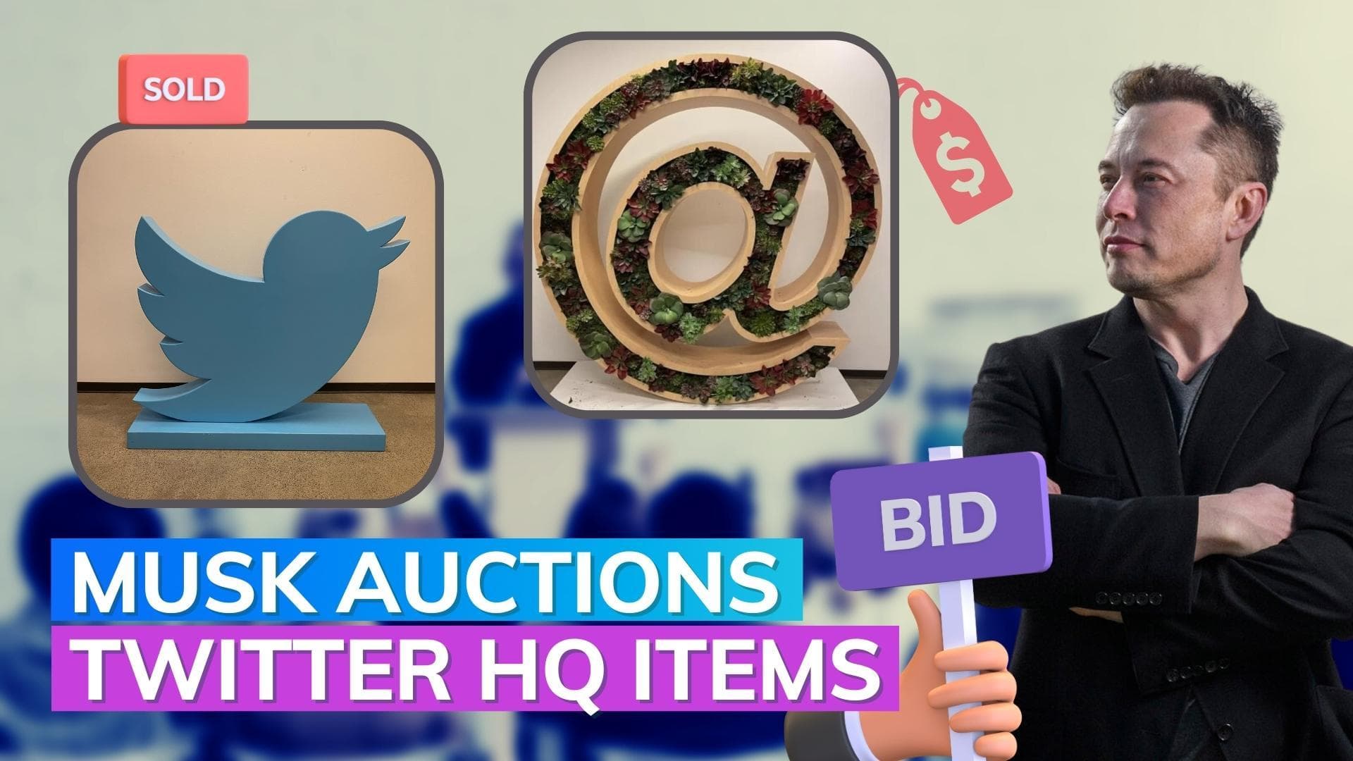 Twitter bird statue fetches $100,000 as Musk auctions Twitter HQ items