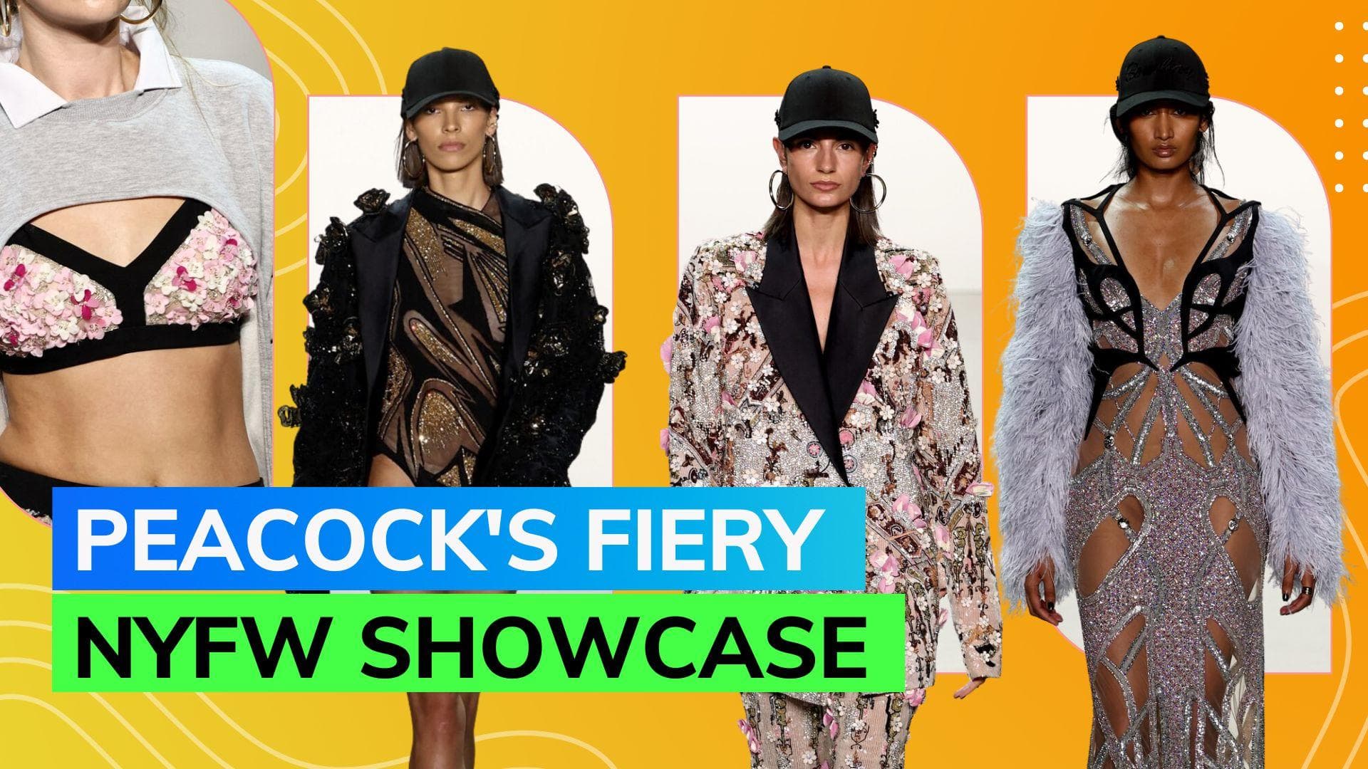 NYFW: Falguni Shane Peacock sets runway ablaze with feathers, graphics and cutouts 