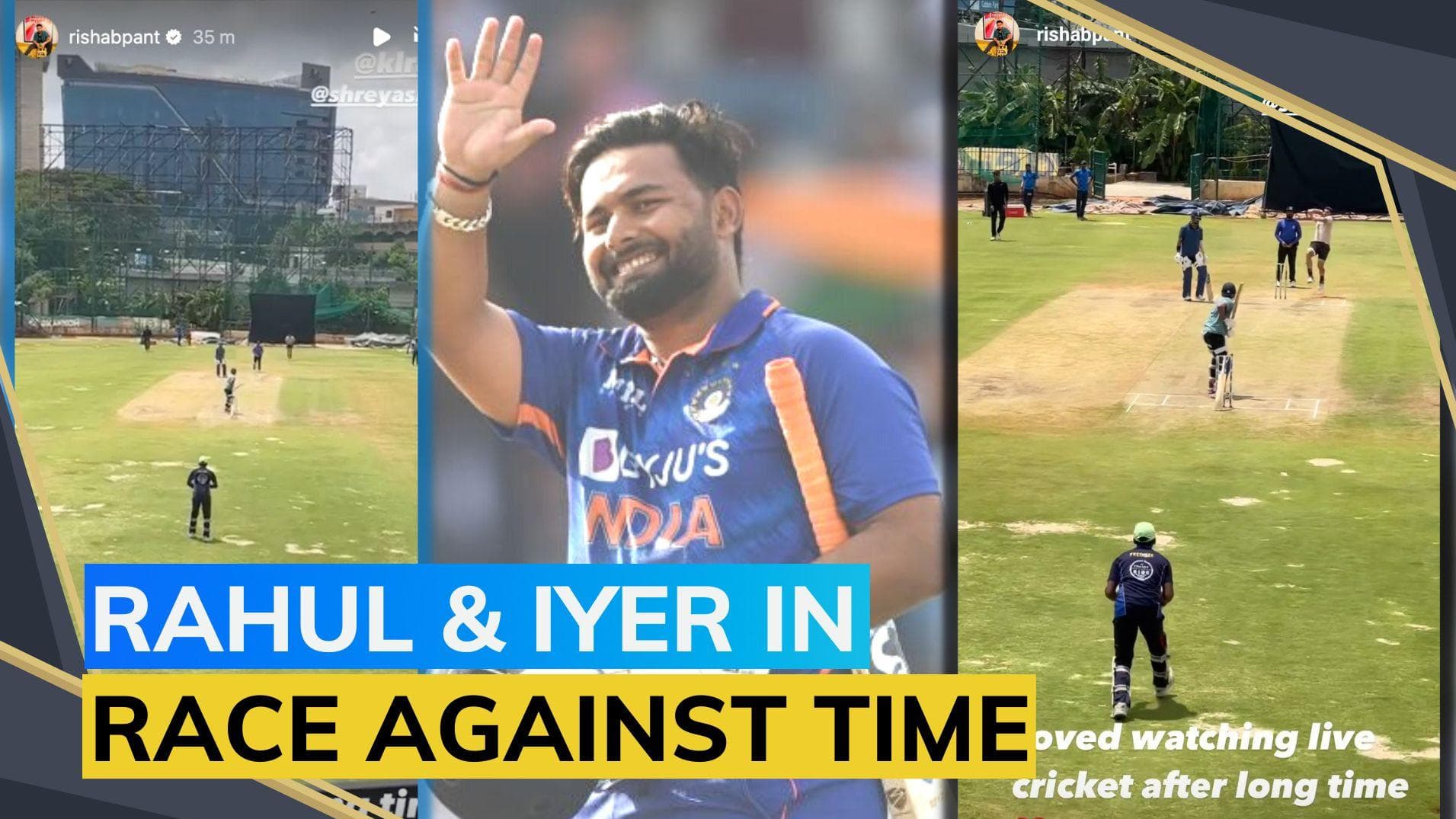 WATCH: Rishabh Pant shares video of KL Rahul and Shreyas Iyer batting at NCA