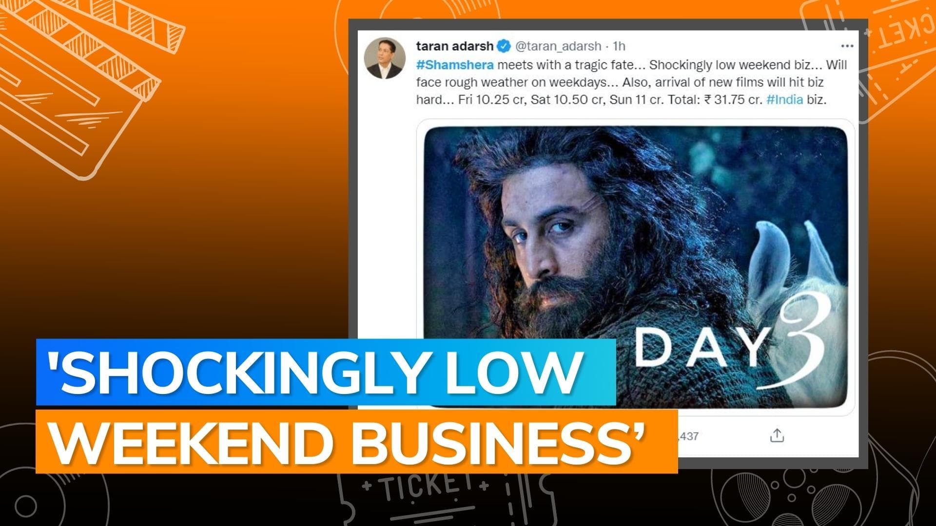 ‘Shamshera’ box office collection day 3: Ranbir Kapoor starrer 'meets with a tragic fate' 