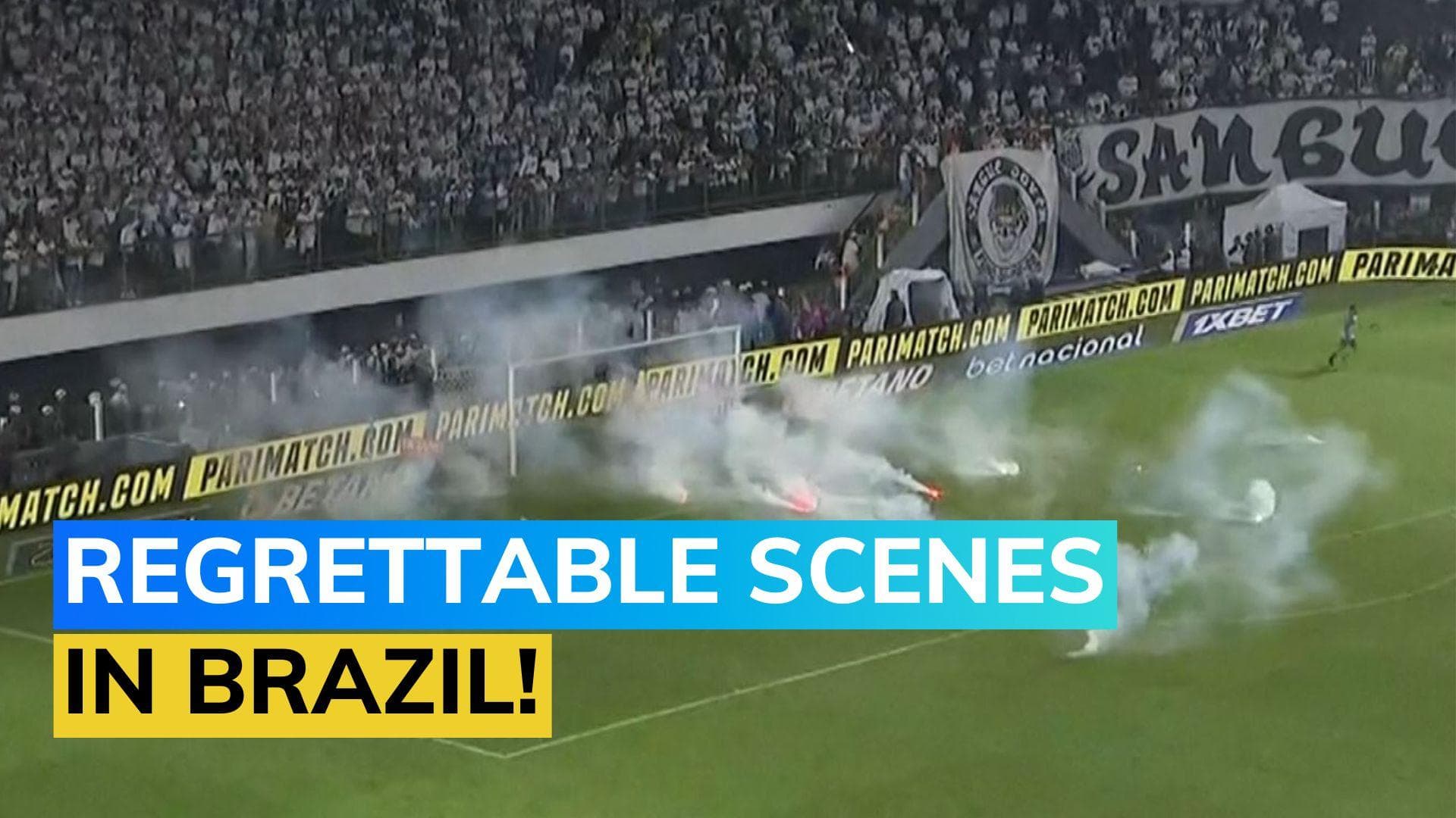 WATCH! Fans throw rockets into the pitch in Brazil, ending game before regular time