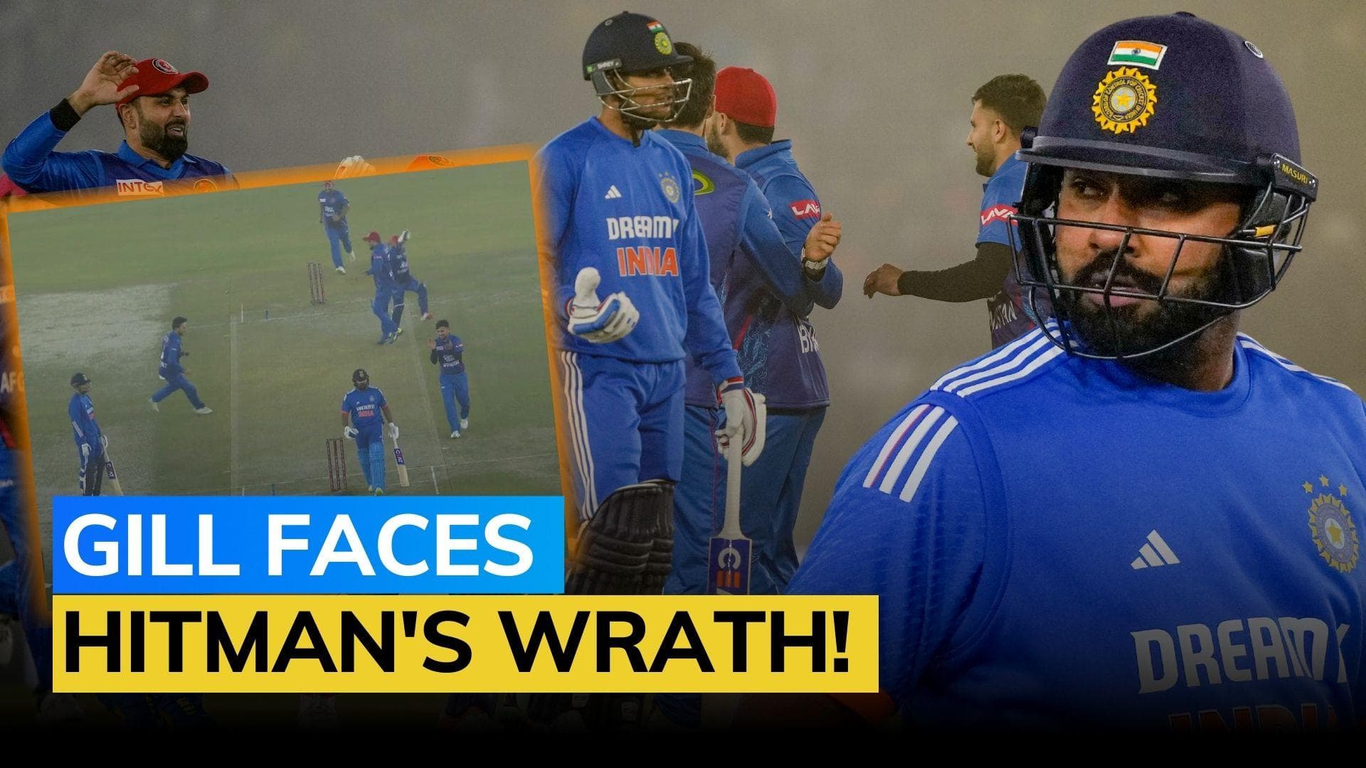 Watch! Rohit Sharma loses his cool over Shubman Gill after horrible run out | IND vs AFG 1st T20