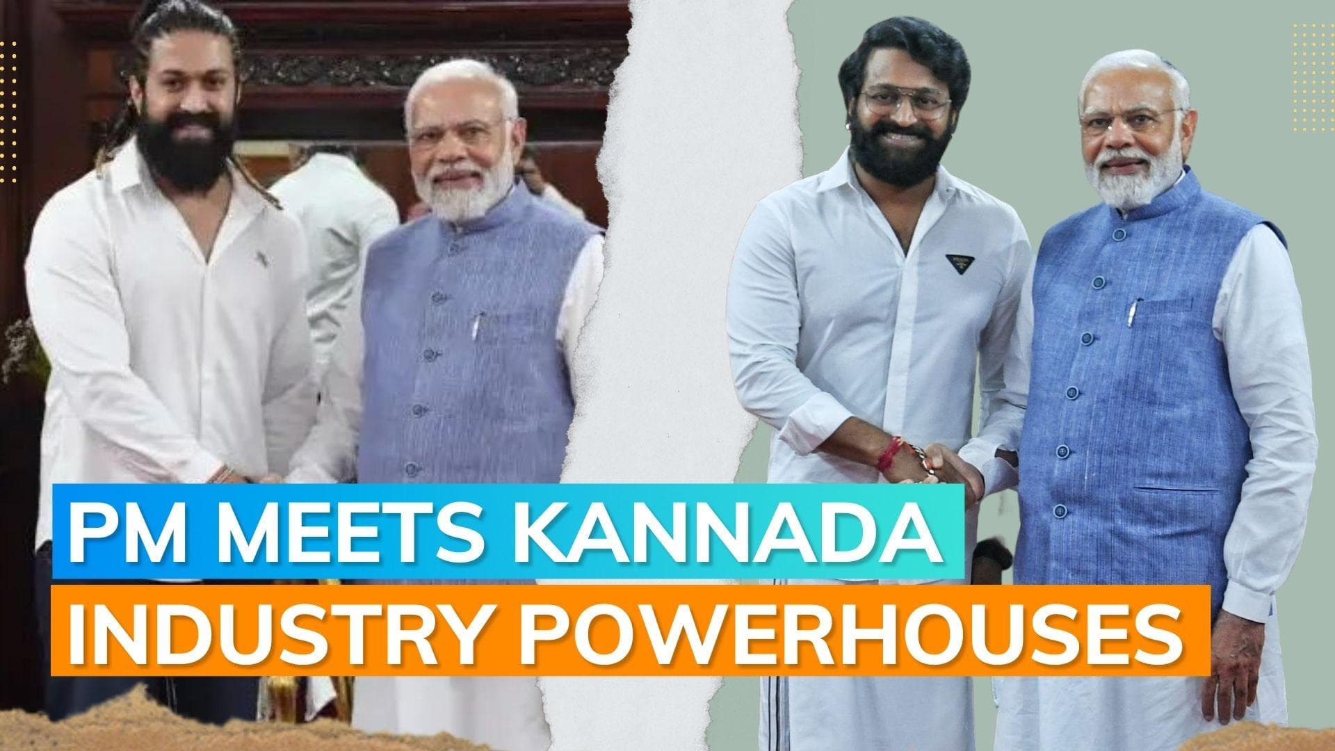 PM Modi meets Kannada actors Yash and Rishab Shetty in Bengaluru. See pics