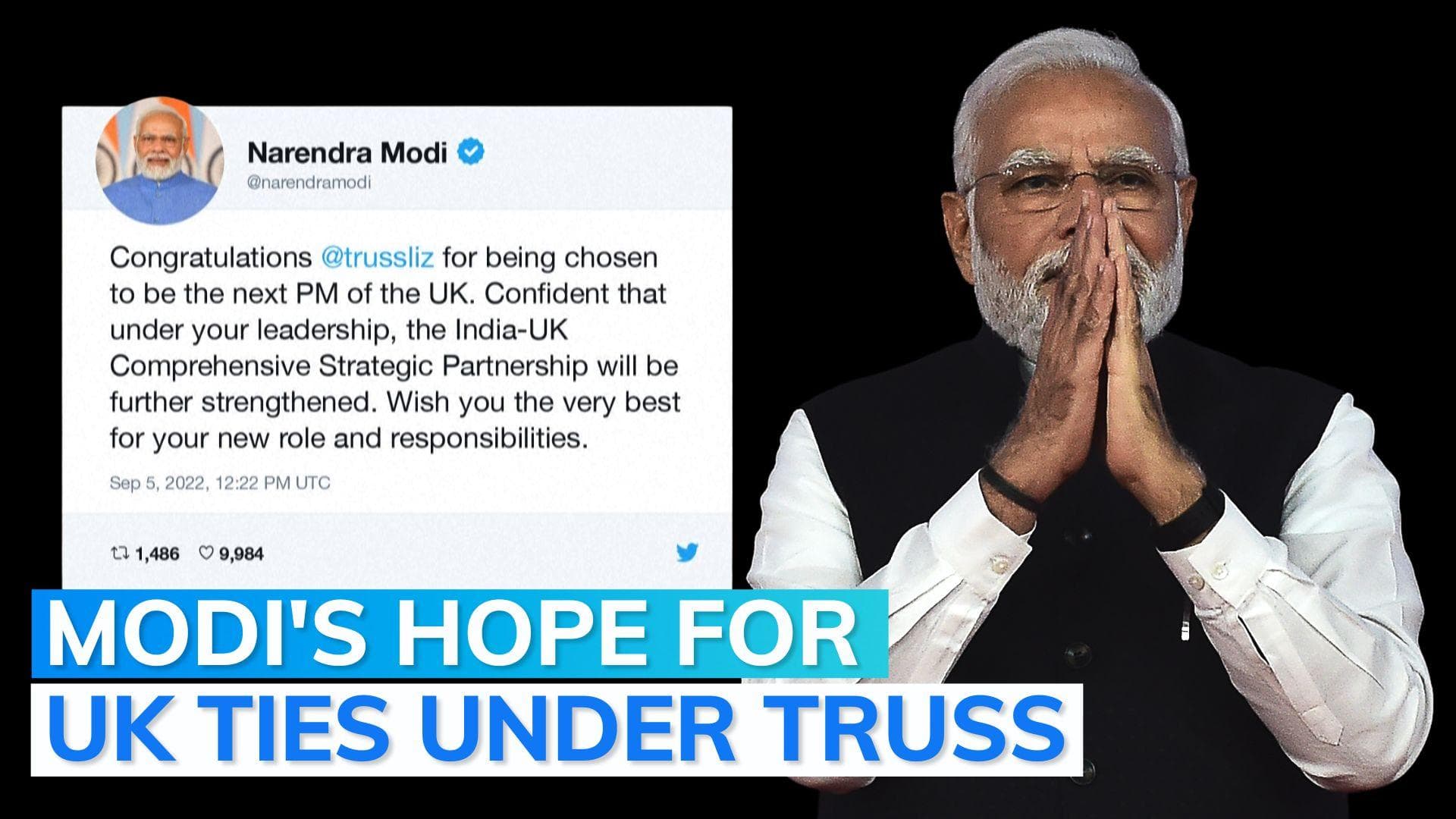 Liz Truss new UK PM: India's PM Modi, German Chancellor Scholz, Ukraine Speaker congratulate